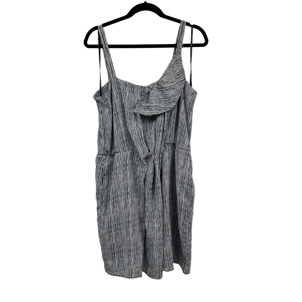 RACHEL Roy Women Tank Dress Ruffled Neckline Pleated Lined Black White XL *